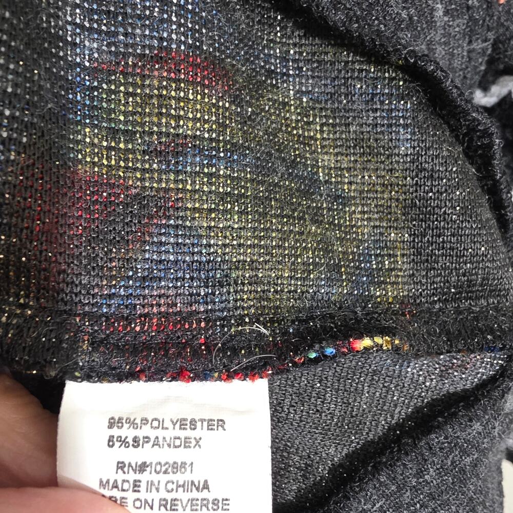 Adore asymmetrical striped wide colorful metallic sleeve button sweater woman L - Picture 8 of 13